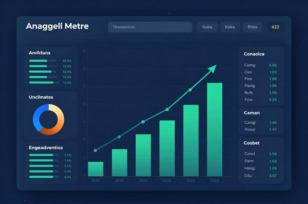Dashboard d'analytics réseaux sociaux avec métriques d'engagement et courbes de croissance des followers